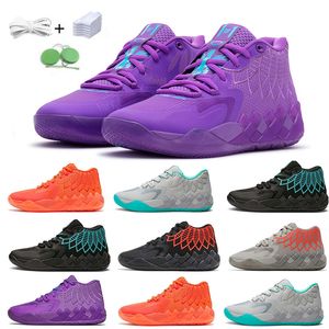 Lamelo Ball Basketball Shoes Mens tênis preto Bluz Buzz City Queen City, não daqui Rick e Morty Lo Ufo Rock Ridge Red Men Mulher Treiners Shoe Sports 40-46