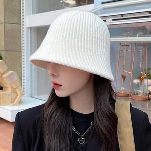 Chapéus de borda larga elegante chapéu de pescador de malha quente estilo coreano moda all-match balde curto fazer seu rosto parecer menor jap