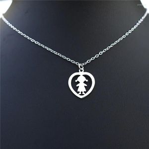 Pendant Necklaces 12 Pieces Pretty Girl Necklace Stainless Steel Lady Woman Choker Kids Girls Jewelry Wholesale