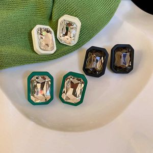 Stud yaologe nya fyrkantiga studörhängen 2021 Trend Geometric Office Rhinestone Earrings for Women Party Gift Fashion Jewelry Partihandel P230411