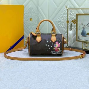 Nano Speedy Luxurys Handbags Shoulder Bag Cross Body Pillow Mini Bag Designer Wallets For Women Purses Handbags Pochette Brown Flower Tote Bag