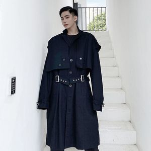 Herrgravrockar män streetwear mode lös casual coat manliga kvinnor punk gotisk harajuku lång motorcykeljacka ytterkläder 230413