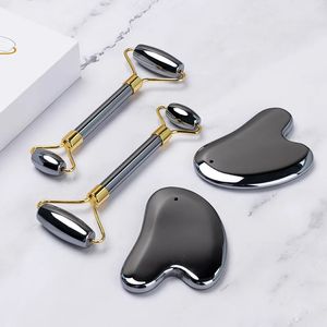 Face Care Devices Natural Terahertz Energy Stone Massager Massage Roller Guasha Scraper Set Eye Neck Thin Lift Relax Slimming Tools 231113