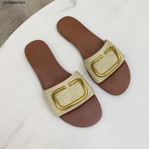 womens new 2023 v Metal Buckle Sandals Designer Slippers Fashion brand Summer Sandal Luxury womens Slides