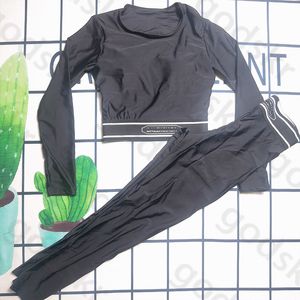 Simple Letter Print Tracksuit Women Yoga Clothes New Breathable Yoga Tops Stretch Pants High Waisted Leggings