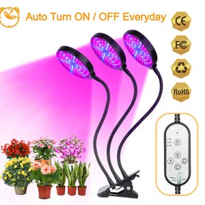 Grow Lights USB-betriebenes Vollspektrum-LED-Wachstumslicht mit Timer-Steuerung Desktop-Clip Phyto-Lampe für Indoor-Anbaupflanze Blumensämling P230413