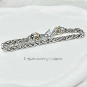 Armband Kvinnor Armband Luxury Bangle Hook Designer Sterling Jewelry Woman Charm Armband Twisted Wire Buckle Silver med 14K Yellow Plated