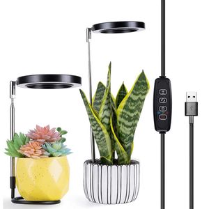 Luzes de cultivo novas plantas cultivam luz 48 LED Lâmpada de cultivo de espectro total para plantas internas com 9 níveis advertidos e 3 altura do temporizador P230413