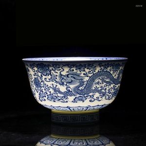 Schalen 11,4 cm blau und weiß Porzellan Drachenmuster Schale Jingdezhen Keramik Ramen In-Glasur Farbe Reis Utensilien