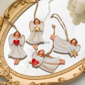 Weihnachtsdekorationen 2023 Weihnachtsornament Harz Weißer Gebetsengel hängt Weihnachtsbaumanhänger Personalisiertes Produkt Hängende Dekoration Home Decor YQ231113