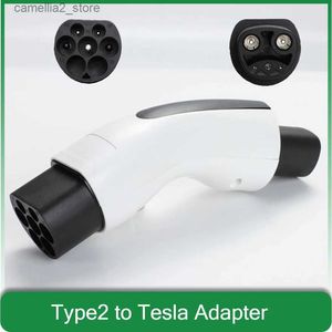 Electric Vehicle Accessories Electric Car Vehicle EU Typ 2 till Tesla Adapter Model 3/Y/X/S EVSE -tillbehör 32A EV Laddar Chargers Connector Adapter Q231113