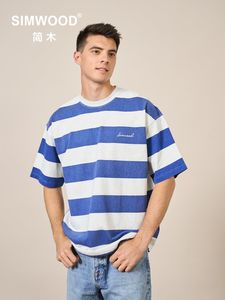 Masculino tshirts verão outono de tamanho grande tshirts masculino 310g pesamento pesado 100% algodão lavado retrotops solto camisetas de tamanho grande 230412