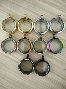 Pendant Necklaces 2023 Est Crystal Pearl Glass Locket Stainless Steel Cage For 6-8mm Mixed Color 10 Styles SL010