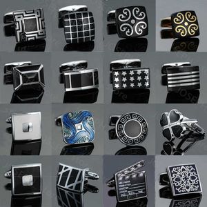 Manschettlänkar Fashion Men's Manschettknappar Rostfritt stål Business Manschettknappar för gentlemen Steel Stamping Cuff Links Handgravering Män smycken J230413