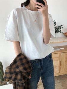 Women's T-Shirt Alien Kitty Summer T Shirt Women Soft Free Loose Solid Fresh Casual Natural Short Basic Shirts 9 Colors 230413