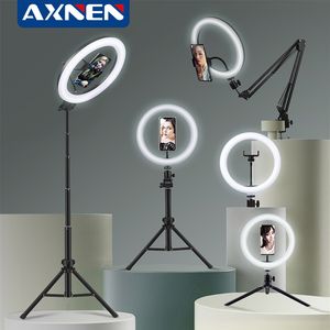 Luzes de selfie anel de luz POXHE LED LED OF LAMP COM OPCIONAL MOLEFICLENTE TRILHO
