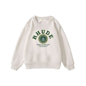 Çocuk Sweatshirt Rhude Moda Lüks Tasarımcı Sweatshirt Erkek Çocuklar Çocuk Çocuk Hoodies Yuvarlak Boyun Hoodie Mektubu Baskı Külot Çocuk Giysileri