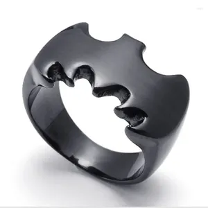 Cluster Ringe Mode Schwarz Herrenschmuck Fledermaus Edelstahl Fingerring Größe 7 bis 14