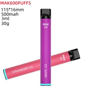 Mak 1500 затяжек Одноразовая вейп-ручка Air Stick 16 вкусов Vape