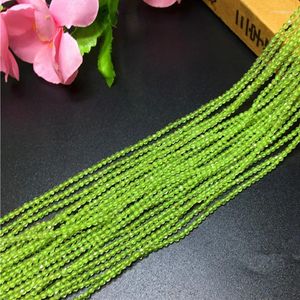 Takılar 3.5mm 1strand/paket doğal krizolit peridot taş yuvarlak bölüm gevşek boncuklar iplikler takı bulguları aksesuarları