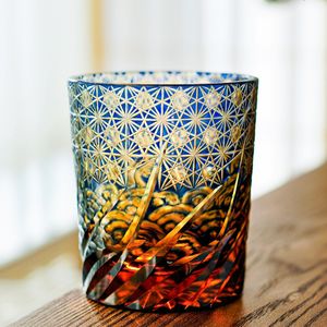 Tumblers Cyclone Reticular Star Relief Crystal Whiskey Tasting Cup Sommelier Japanese Edo Wine Glasses Winery Color Glass Whisky Tumbler 230413