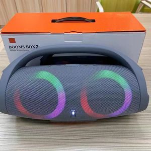 Cep Telefonu Hoparlörler 100W Boombox2 Bluetooth Hoparlör Taşınabilir RGB Renkli Işık Su geçirmez Kablosuz Yüksek Güçlü Subwoofer 360 Stereo Surround TWS FM 231113