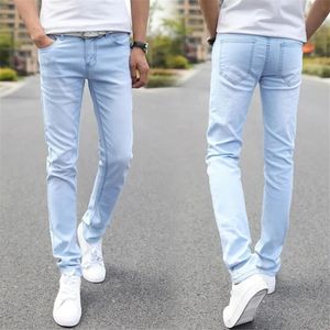Мужские джинсы джинсовые облегающие мужские брюки стрейч светло-голубые брюки высокого качества повседневная мода корова мальчик мужской 231113