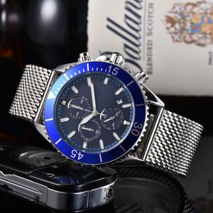 Men luxury designer Automatic quartz watch Mens auto versatility steel band 6 hands Watches b19