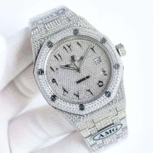 Designer congelado relógio masculino cheio de diamantes relógio ap menwatch CXV2 movimento mecânico automático uhr coroa busto para baixo montre royal reloj