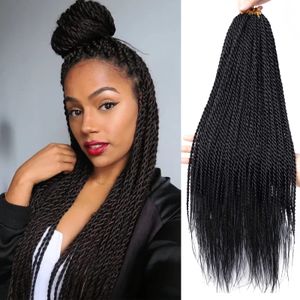 セネガルのねじれかぎ針編みの髪のセネガルのねじれプリループクロシェの編組黒人女性のための14 18 22インチの小さなねじれ編み髪30ストランド