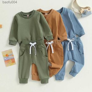 Kleidungssets Neugeborene Baby Mädchen Jungen Kleidungssets Solide Lange Ärmel Sweatshirts + Hosen Jogginghose Sport Frühling Herbst Kostüm Anzüge