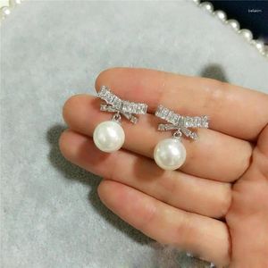 Studörhängen White Tahitian Pearl Gemstone S925 Sterling Silver Sutd Earring Women 925 Jewelry Bizuteria Wedding Garnet Girls