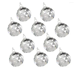 Chandelier Crystal 10pcs 1.6"/40mm Clear Ball Lamp With Rings Prisms Parts Suncatcher Hanging Drops Pendants DIY