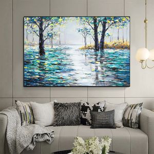 Yellow Woods Pittura a olio Tela Pittura Poster Stampa Wall Art Picture For Living Room Home Decor Decorazione murale Frameless