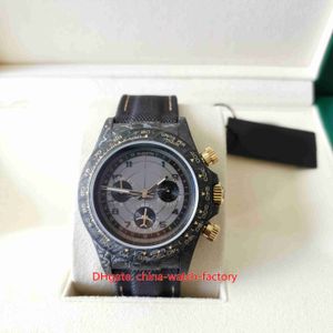 Diw Factory Mens Watch Chronograph Workin 40mmコスモグラフDIWカーボンファイバーベゼル18KイエローゴールドウォッチCAL.4130 MOVEMICICAL MECHANICAL AUTOMATIC MEN'S WRISTWATCHE