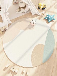 Dywany nowoczesne streszczenie dywany do salonu minimalistyczny wystrój sypialni okrągłe pluszowe dywany krzesło podłogowe mata antypoślizgowa duży obszar dywan W0413