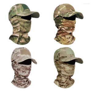 Visors Summer Camouflage Baseball Cap With Full Face Mask Scaf Bicycle Sports Cover Hiking Tactical Military Balaclava Hat
