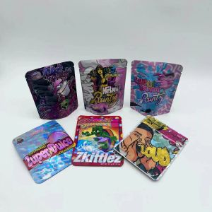 Toptan Runtz Kurabiyeler Holografik Plastik Torba Gushers Standup Koku Yumuşak Touch Die Cut Packaging Mylar Çantalar Zz