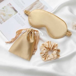 Sleep Masks 3Pcs Set Women Imitated Silk Sleep Eye Mask Eye Patches Face Mask Eyeshade Blindfold Travel Rest Eye Cover Night Eyeshade J230602