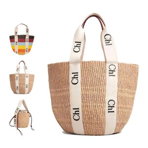 Fashion Straw Raffia Clutch Bag Womens men Linen Woody tote top handle bag Designer Shoulder crossbody beach basket handbags weekend travel Luxury purse Bucket bags