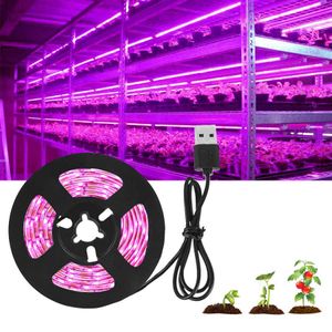 Grow Lights DC 5V USB LED Grow Light Full Spectrum 0.5-3m Plant Light Grow LED Strip Phyto Lamp for Vegetable Flower Seedling Grow Tent Box P230413