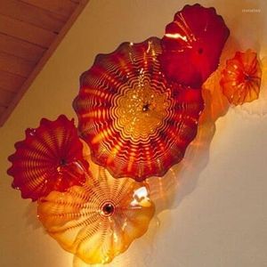 Стеновые лампы Турецкие стеклянные пластины в форме цветов Мурано