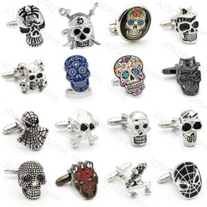 Ссылки на манжеты бесплатная доставка Skull Mufflinks 28 Vintage Skeleton Designs Мужские дизайнерские манжеты Links Оптовая розничная торговля J230413