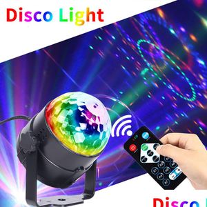 Andra scenbelysning Flash -tillbehör Ljud aktiverad roterande disco boll DJ Party Lights 3W 3 LED RGB Light for Christmas Wedding Otmwn