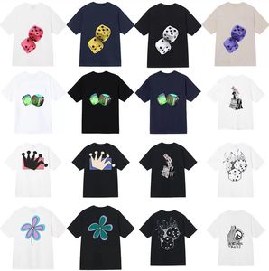 Summer Mens T-Shirt Tasarımcı Gömlekleri Yüksek Sokak Kısa Kollu Pamuklu Dondurma Masa Tenis Zar Stili Yuvarlak Boyun Baskısı Asya Boyut
