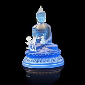 Decorative Objects Figurines Blue Medicine Master Buddha Decoration Crafts Household Ornament Offering Goddess Mercy Resin Handicraft Figurines 231113