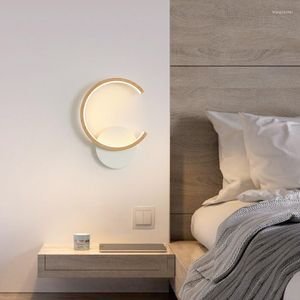 Wall Lamp LED Modern Wood Nordic Simplicity Lights Light For Bedside Lamps Back Lighting Home