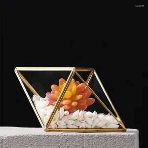Şişeler 19 11 cm metal çerçeve cam ev vazo ev dekorasyonu altın kare tarzı ebedi yaşam çiçek hediye kutusu düğün diy pervane