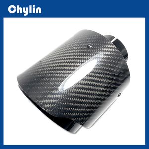 Glänzendes Auspuffrohr Auto Universal Auspuffanlagen Edelstahl Carbon Endrohr Auslass 130MM für Akrapovic Düsen Schalldämpfer Spitze