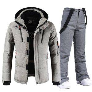 Other Sporting Goods Men Ski Suit Down Jacket Snow Pants Outfits Winter Warm Windproof Waterproof Outdoor Sports Snowboard Wear Brand Overalls 231114